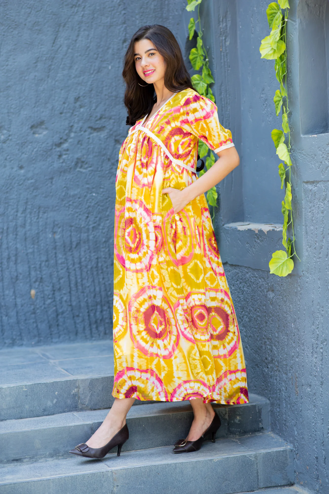 Loom Chic Boho Maternity Maxi Dress - Chenance