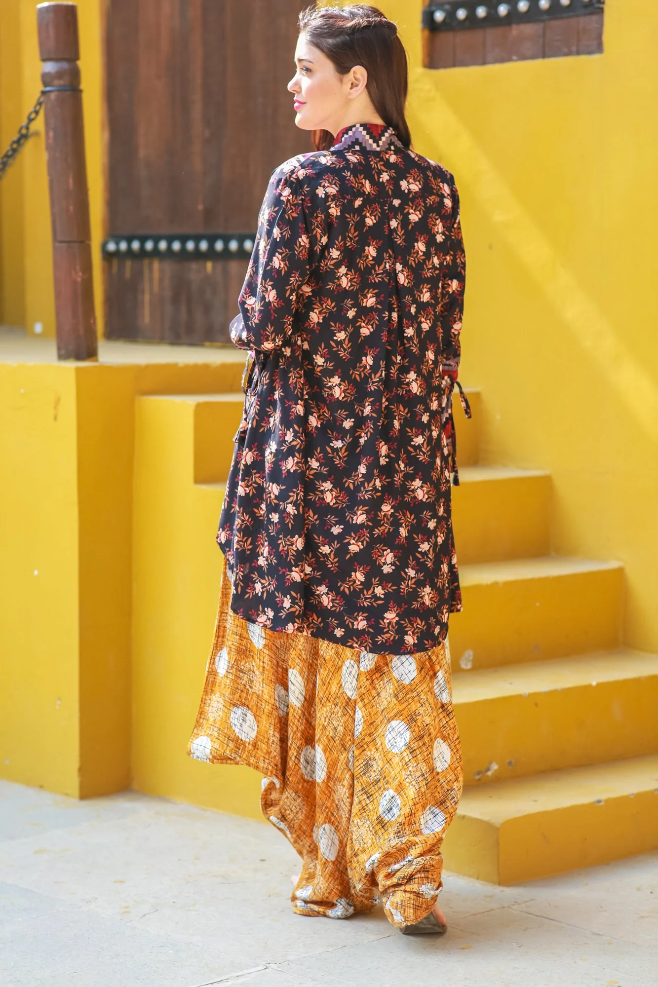 Set of 2 - Noir Cotton Maternity Jumpsuit with Cover Up - Chenance