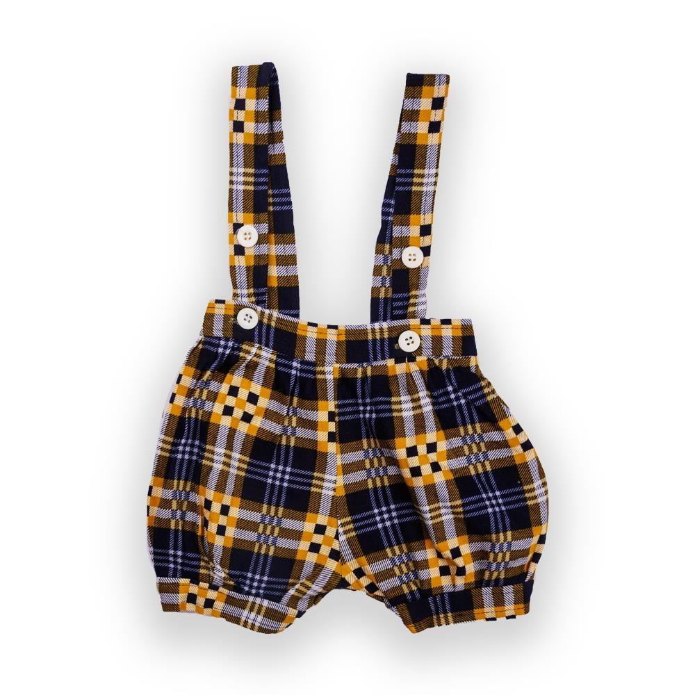 Yellow Plaid Unisex Shorts Set (0-18m) - Chenance