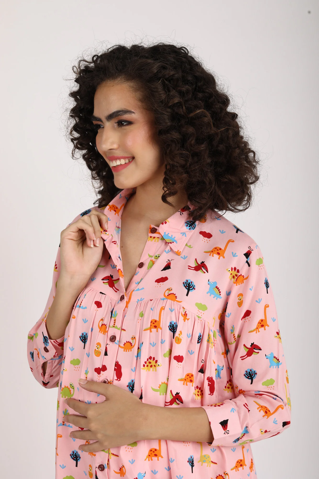 Cute Forest Maternity & Nursing Lounge Coord Set (2Pc) - Chenance