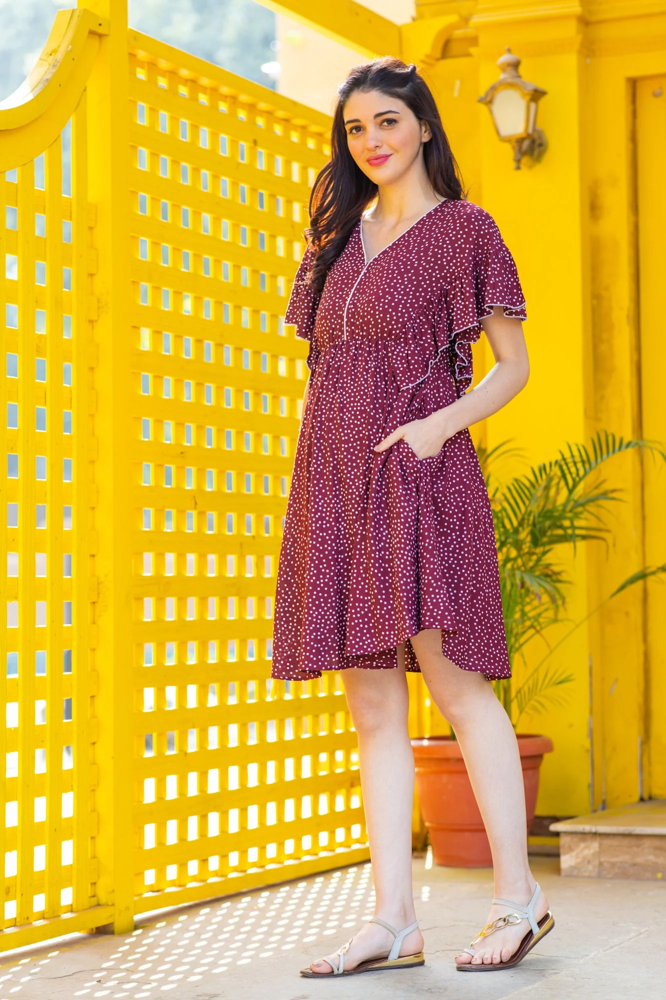 Mulberry Berry Maternity & Nursing Dress - Chenance