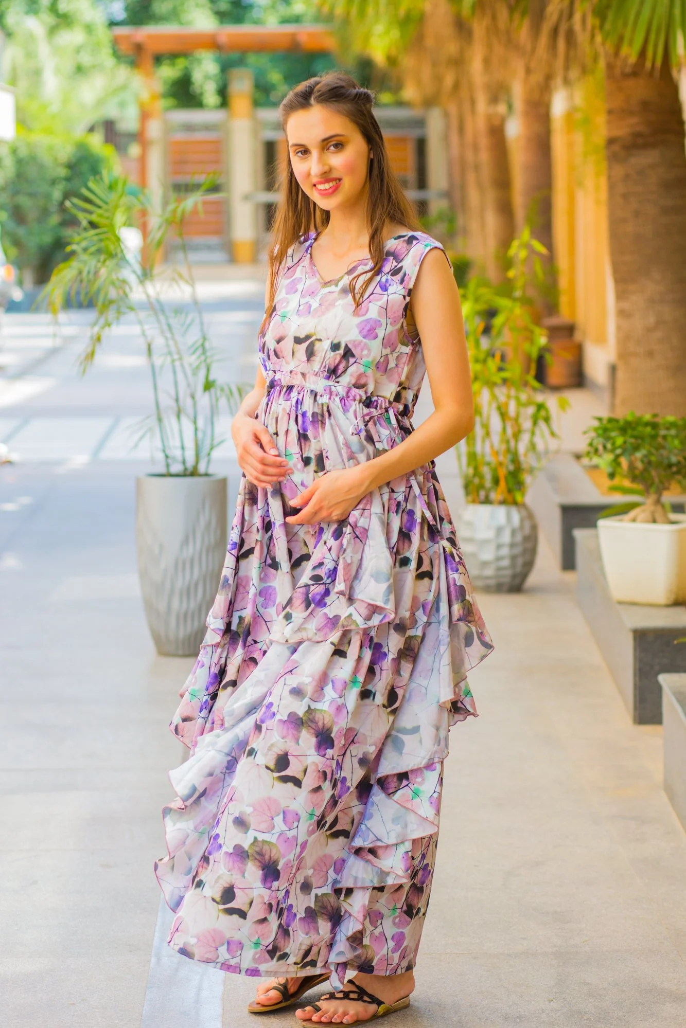 Luxe Lavender Maternity Flow Dress - Chenance