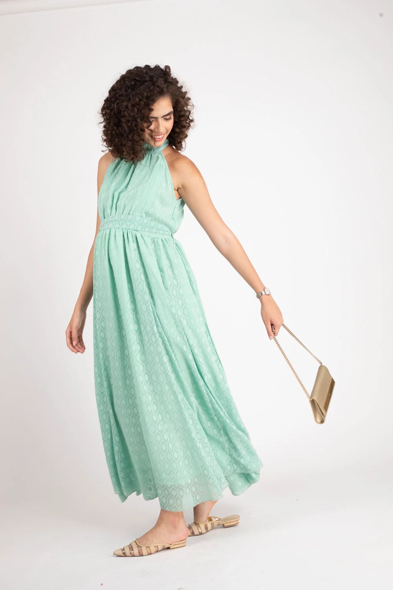 Adorable Turquoise Maternity & Nursing Gathered Dress - Chenance