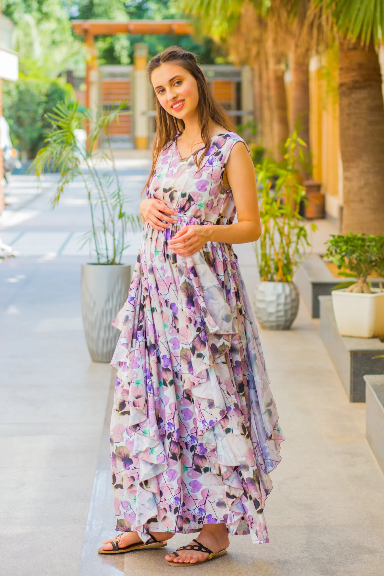 Luxe Lavender Maternity Flow Dress - Chenance