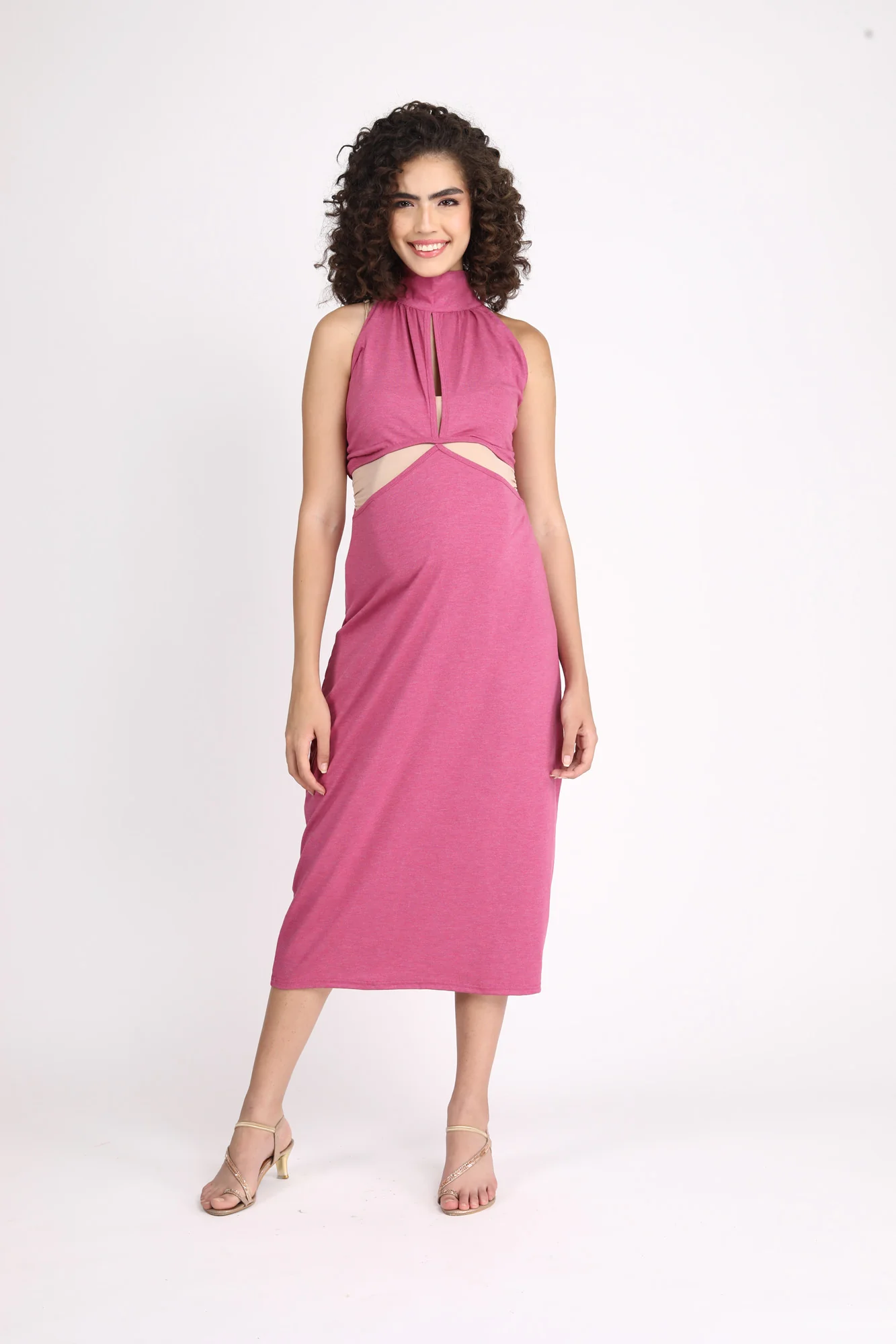 Gorgeous Mauve Maternity Fitted Dress - Chenance