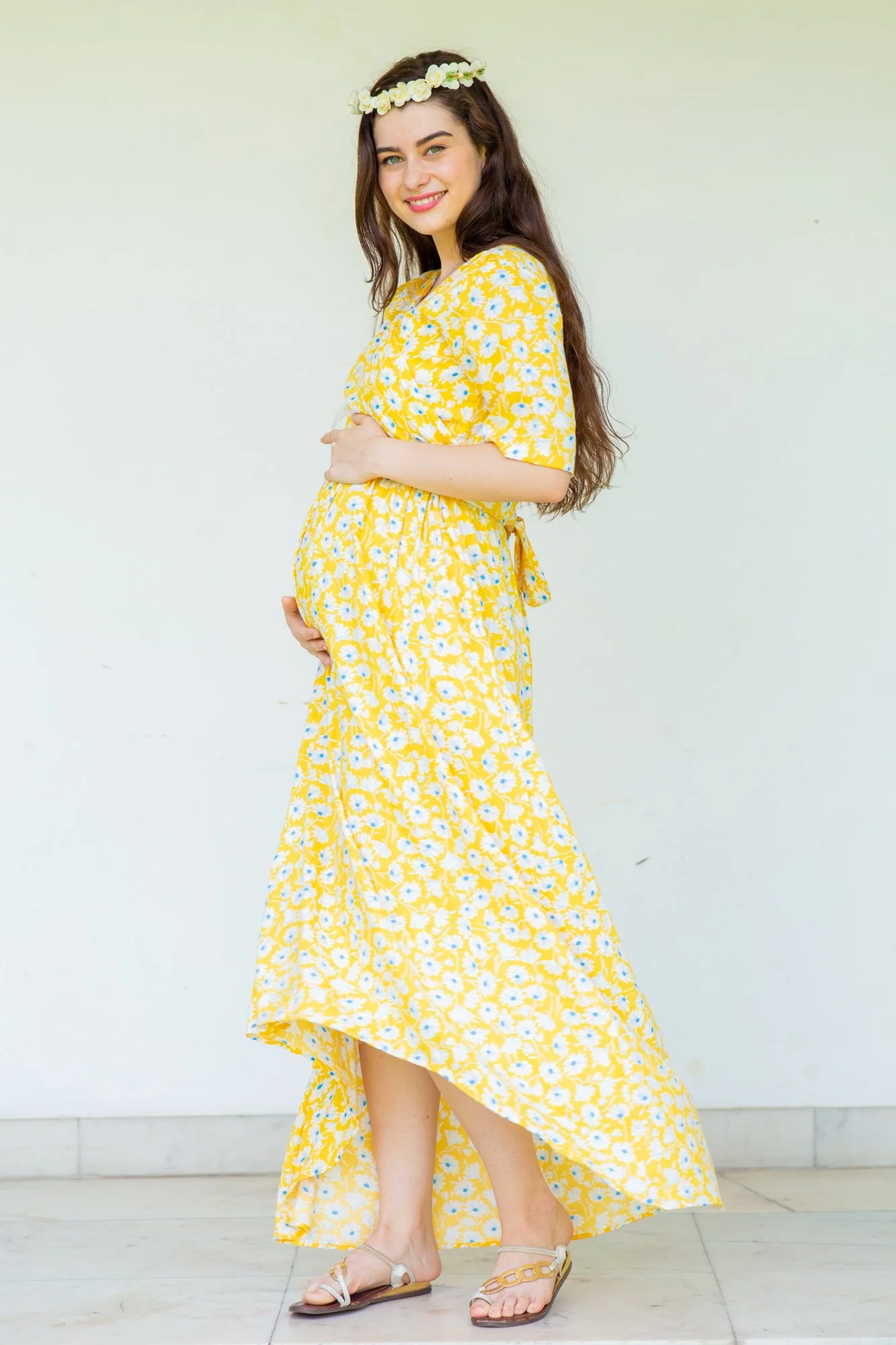 Sunny Maternity & Nursing Hi- Low Wrap Dress - Chenance