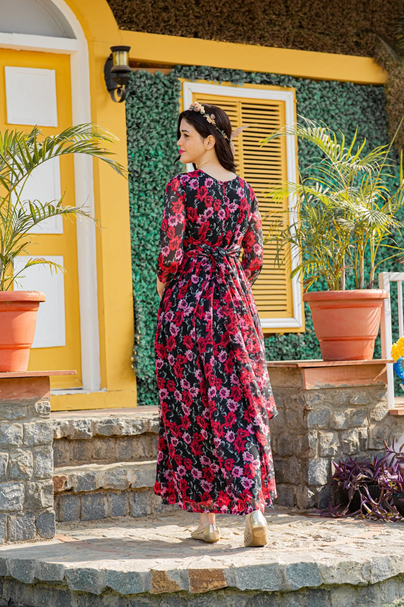 Noir Rose Maternity Knot Dress - Chenance