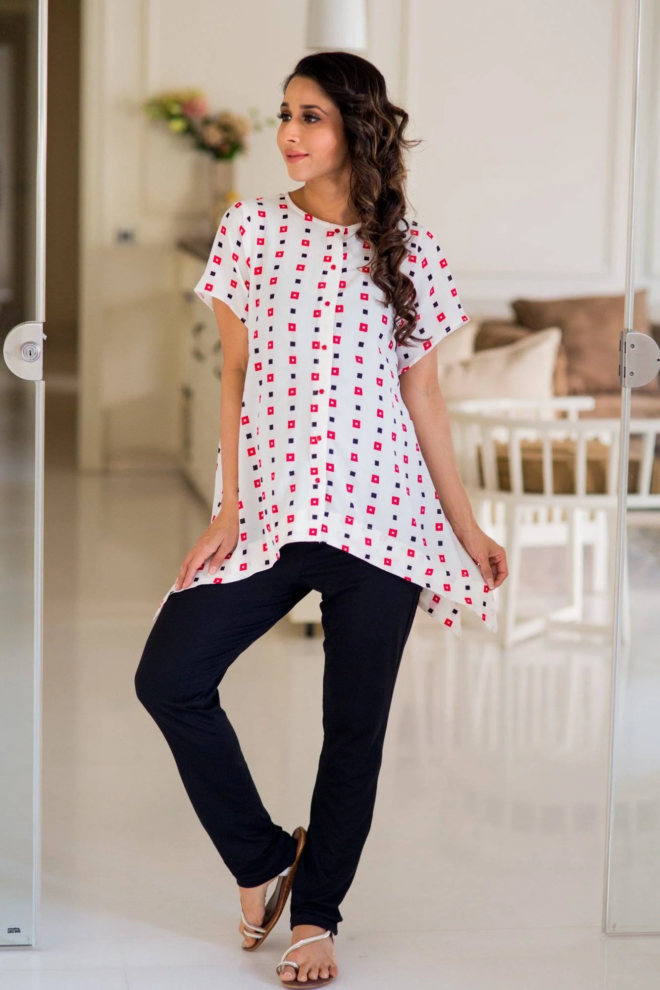 Serene White Maternity & Nursing Top - Chenance