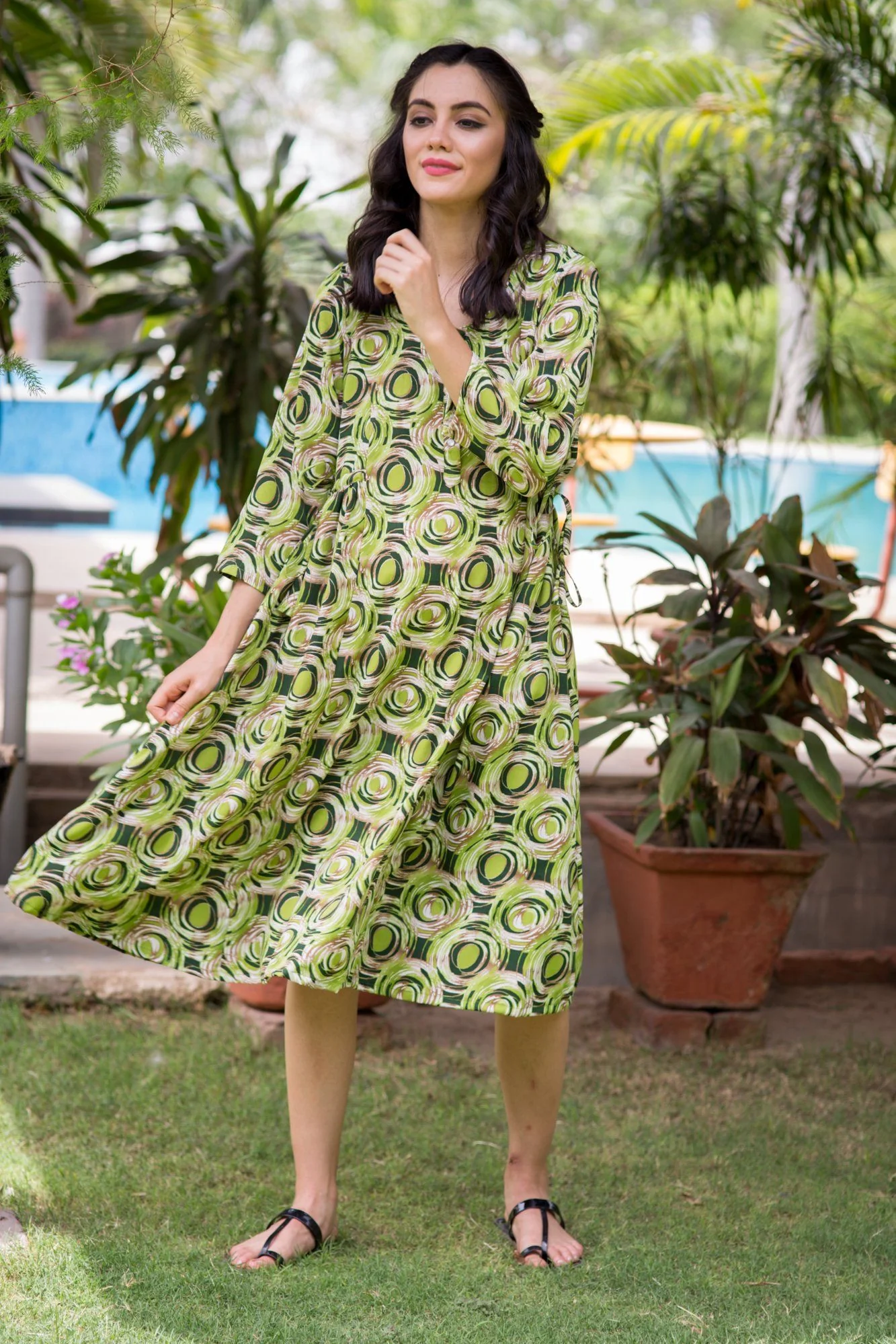 Forest Geo Maternity & Nursing Kurta Dress - Chenance