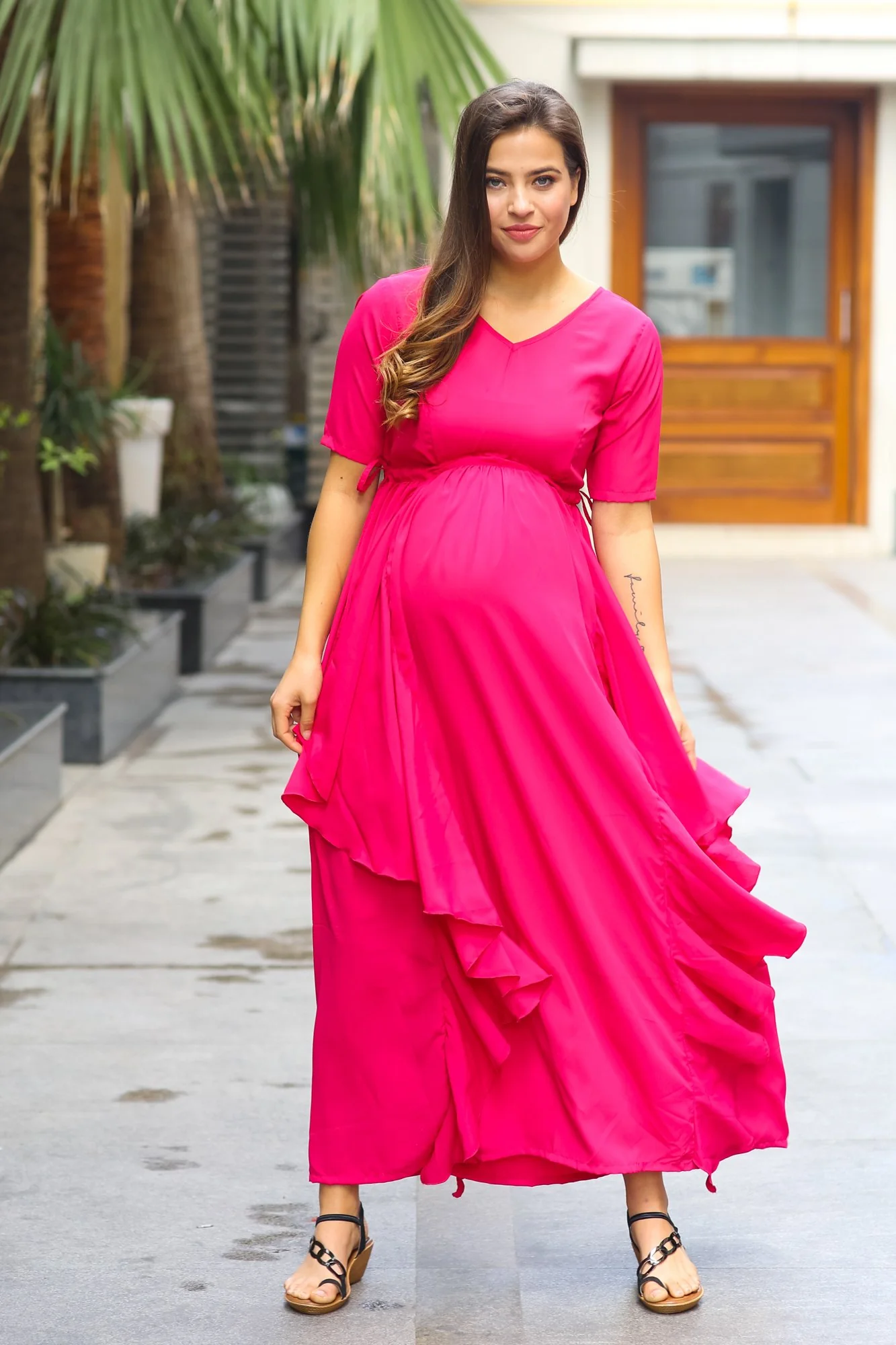 Paris Rose Maternity Flow Dress - Chenance