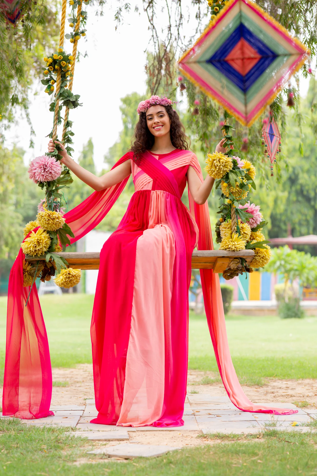 Luxe Raspberry Maternity Trail Photoshoot Gown - Chenance