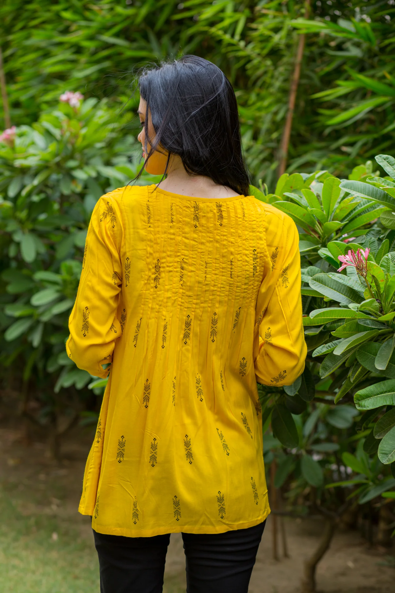 Yellow Printed Maternity & Nursing Concealed Zip Top - Chenance