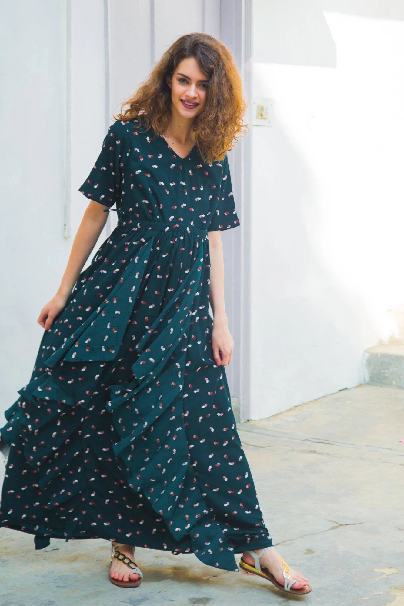 Jade Floral Luxe Maternity Flow Dress - Chenance