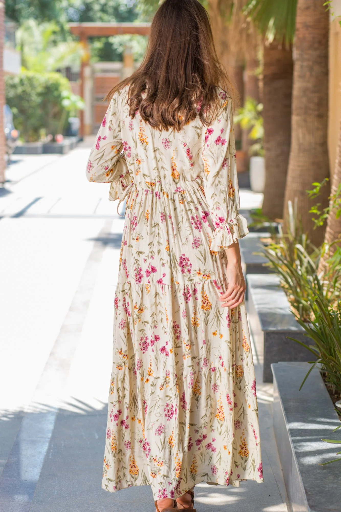 Offwhite Layered Maternity & Nursing Dress - Chenance