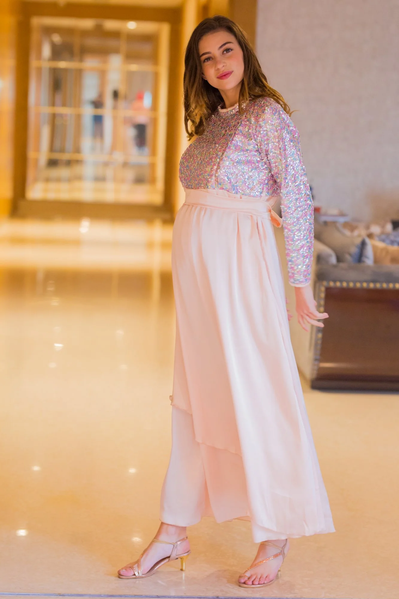 Peppy Sequin Maternity & Nursing Dress - Chenance