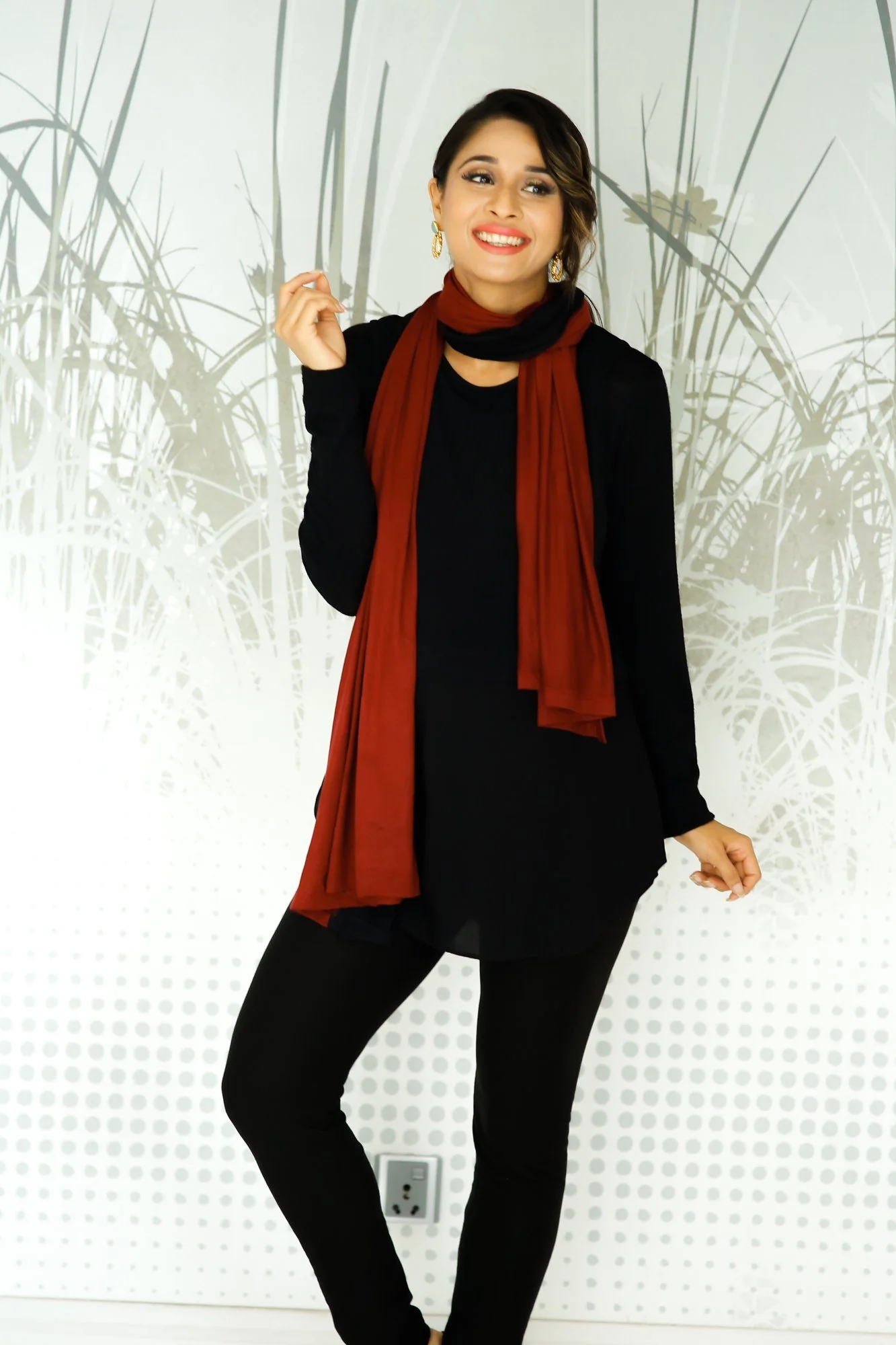 Stretchable Rust Maroon Versatile Nursing Stole - Chenance