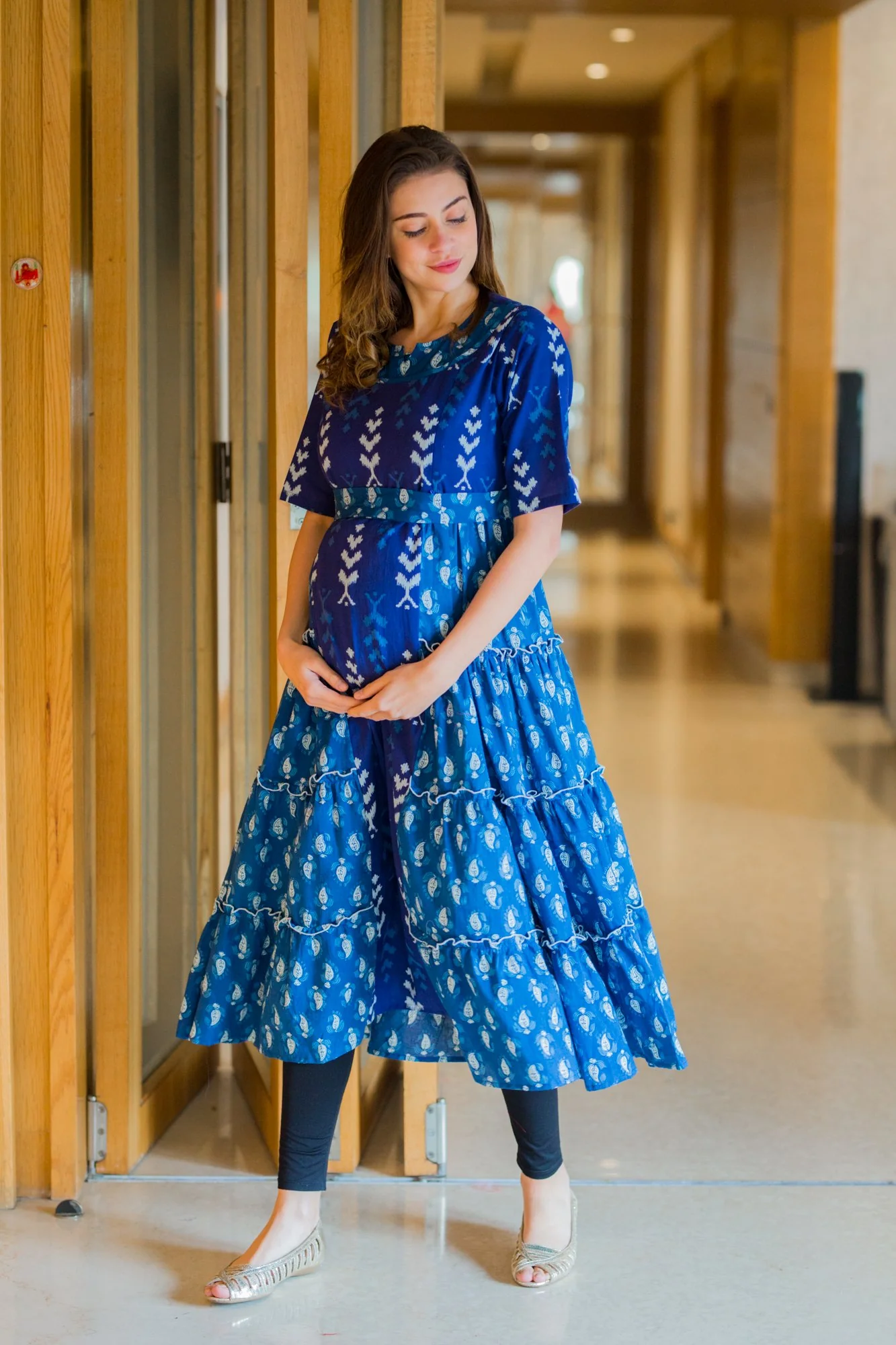 Amber Ikat Maternity & Nursing Dress Kurta - Chenance