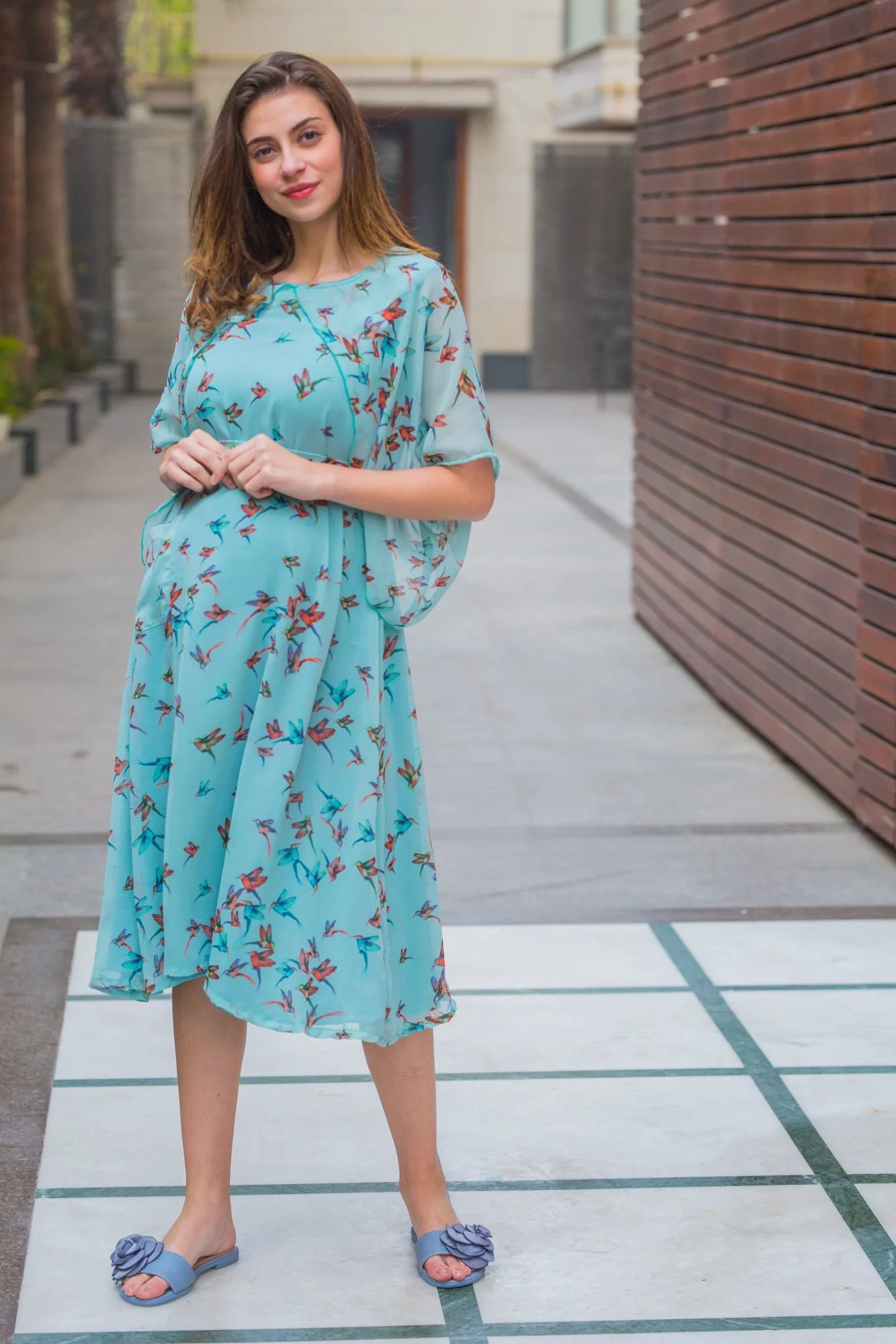 Fly High Maternity & Nursing Flap Dress - Chenance