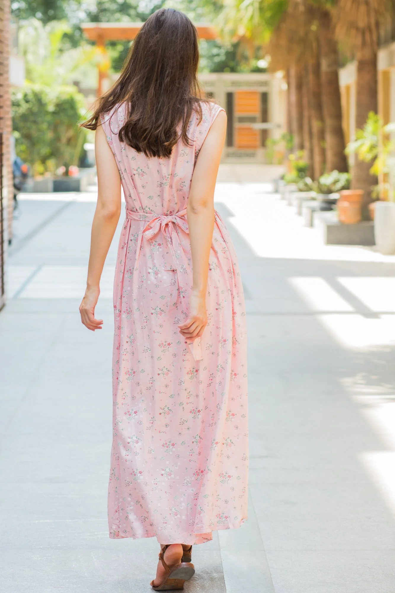 Pastel Pink Flair Maternity & Nursing Dress - Chenance