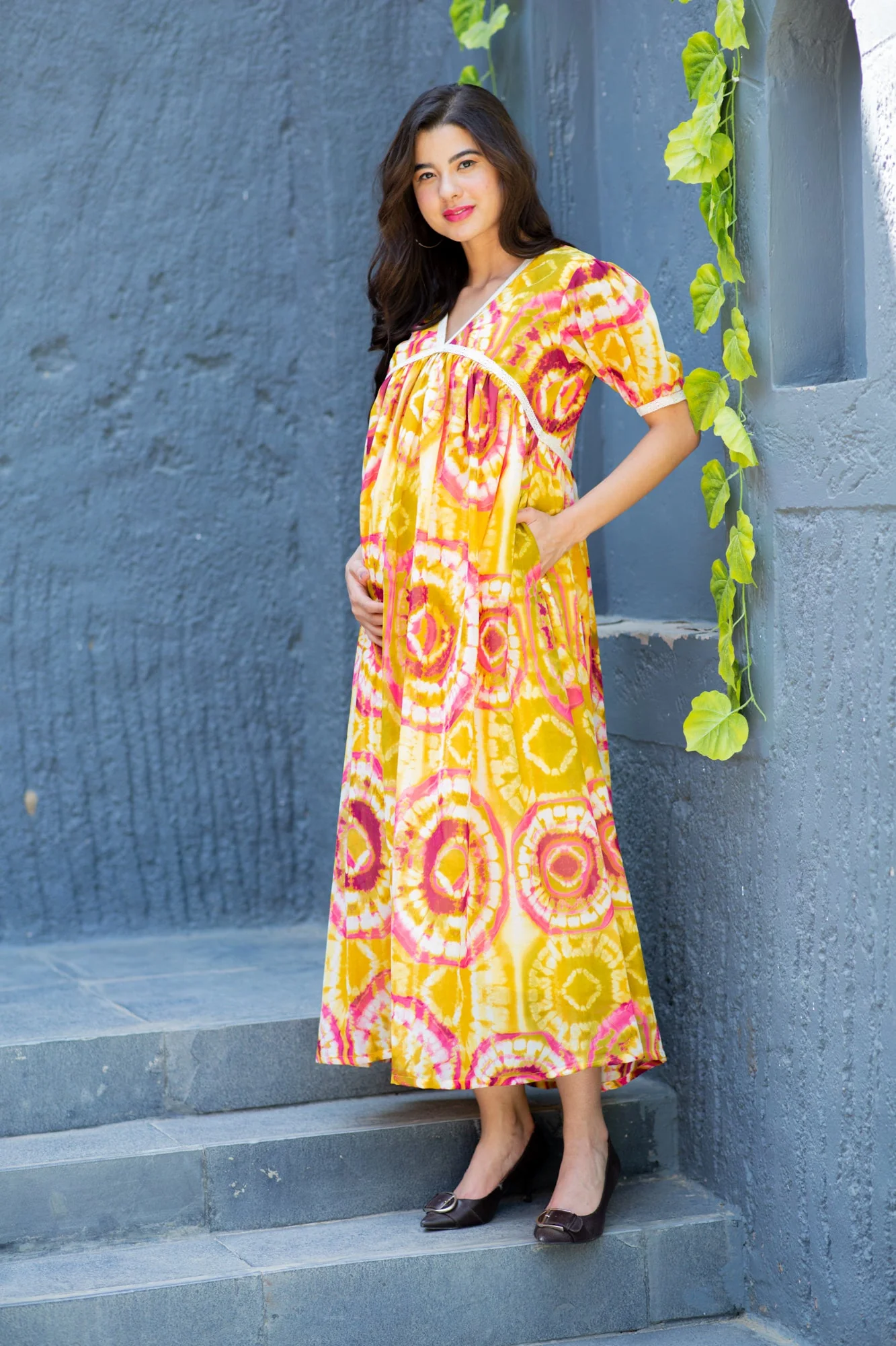 Loom Chic Boho Maternity Maxi Dress - Chenance