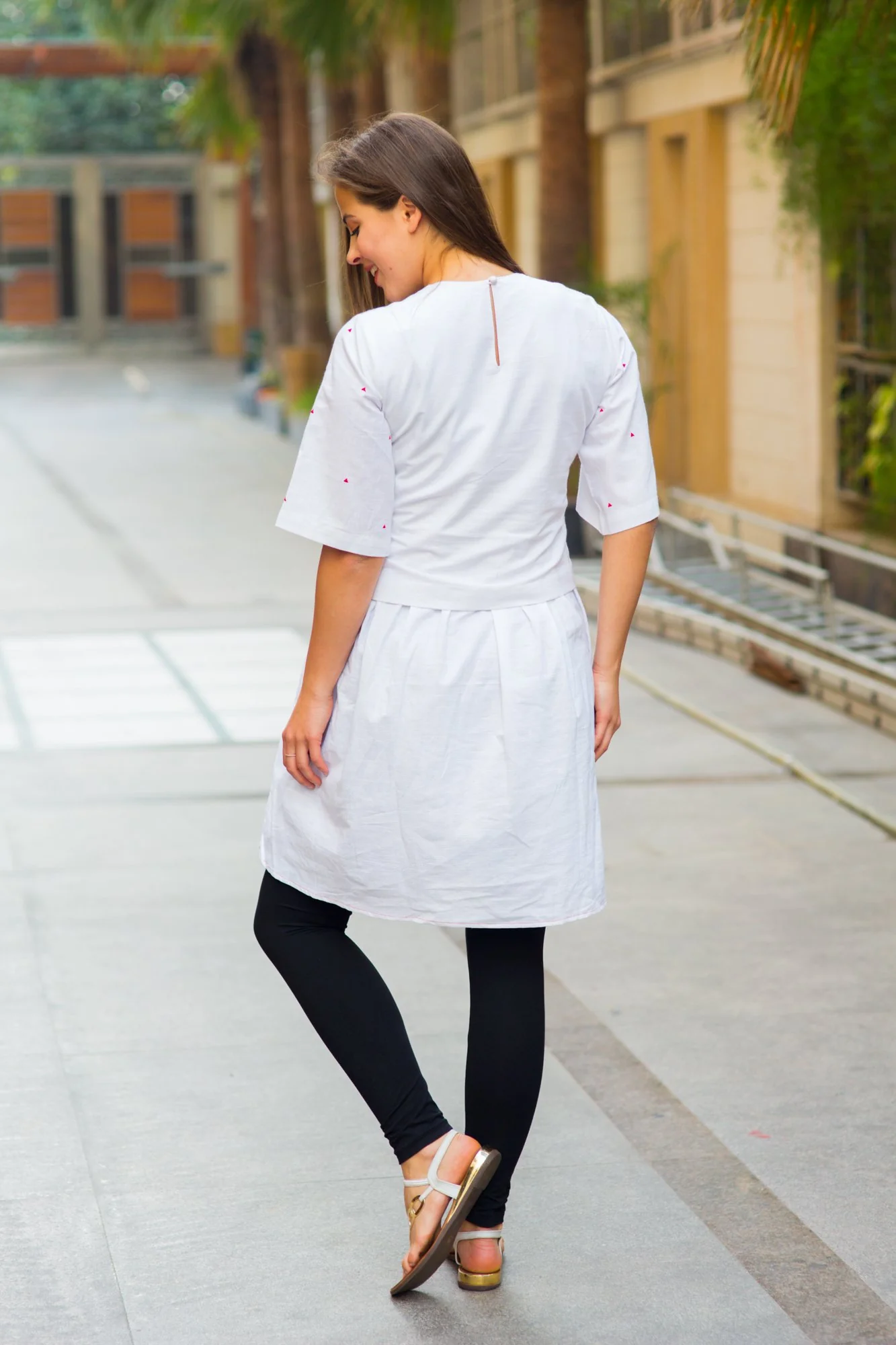 Premium White Embroidered Maternity Top - Chenance