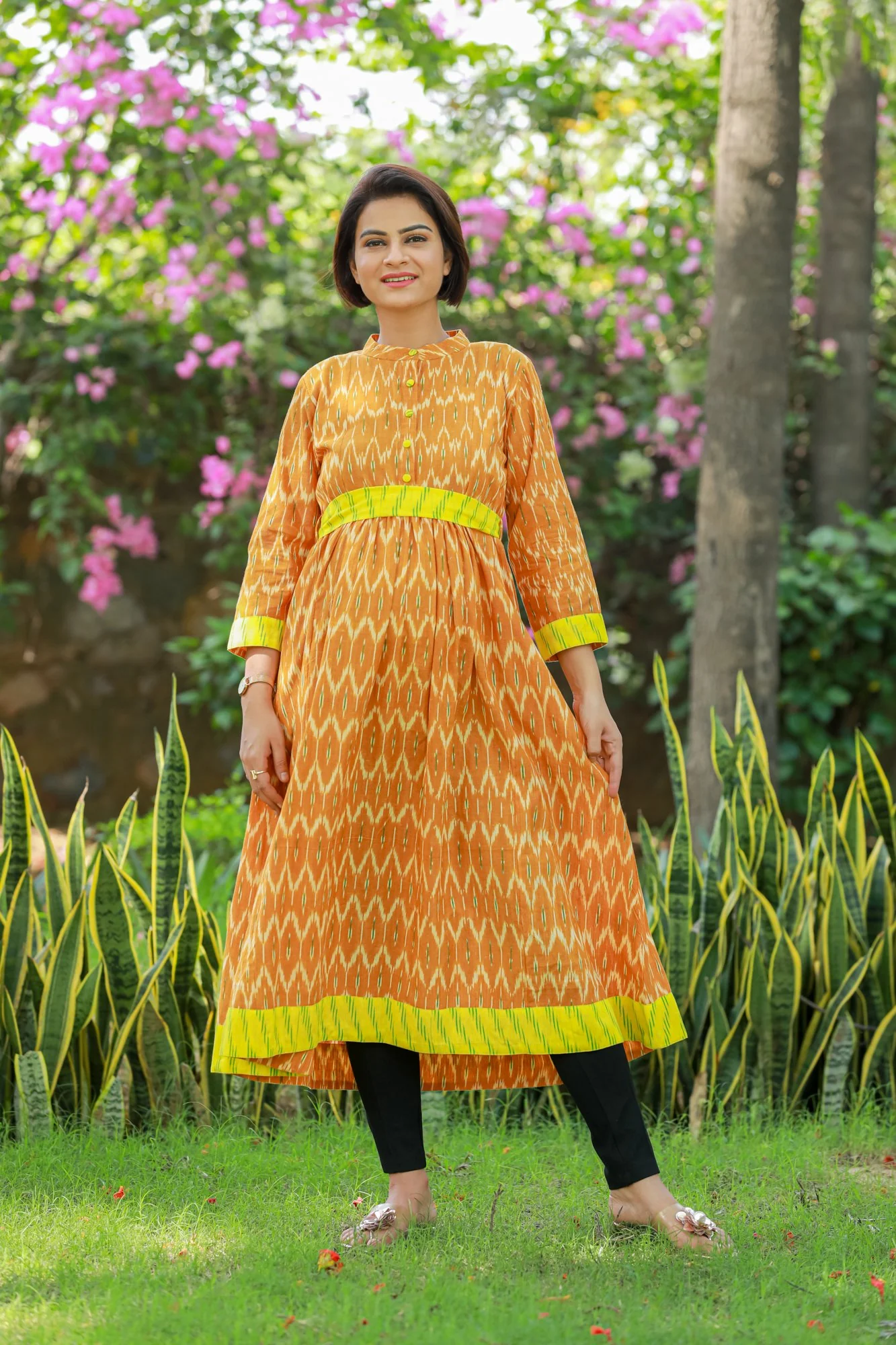 Rust Orange Maternity & Nursing Kurta - Chenance
