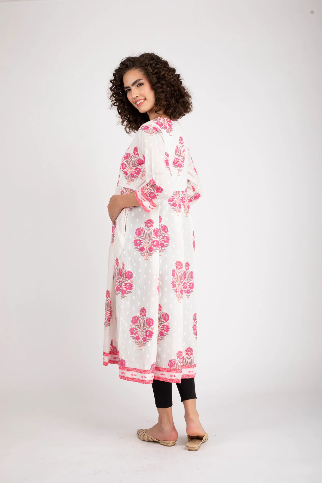 Snow White Front Zip Nursing Kurta (100% Cotton) - Chenance