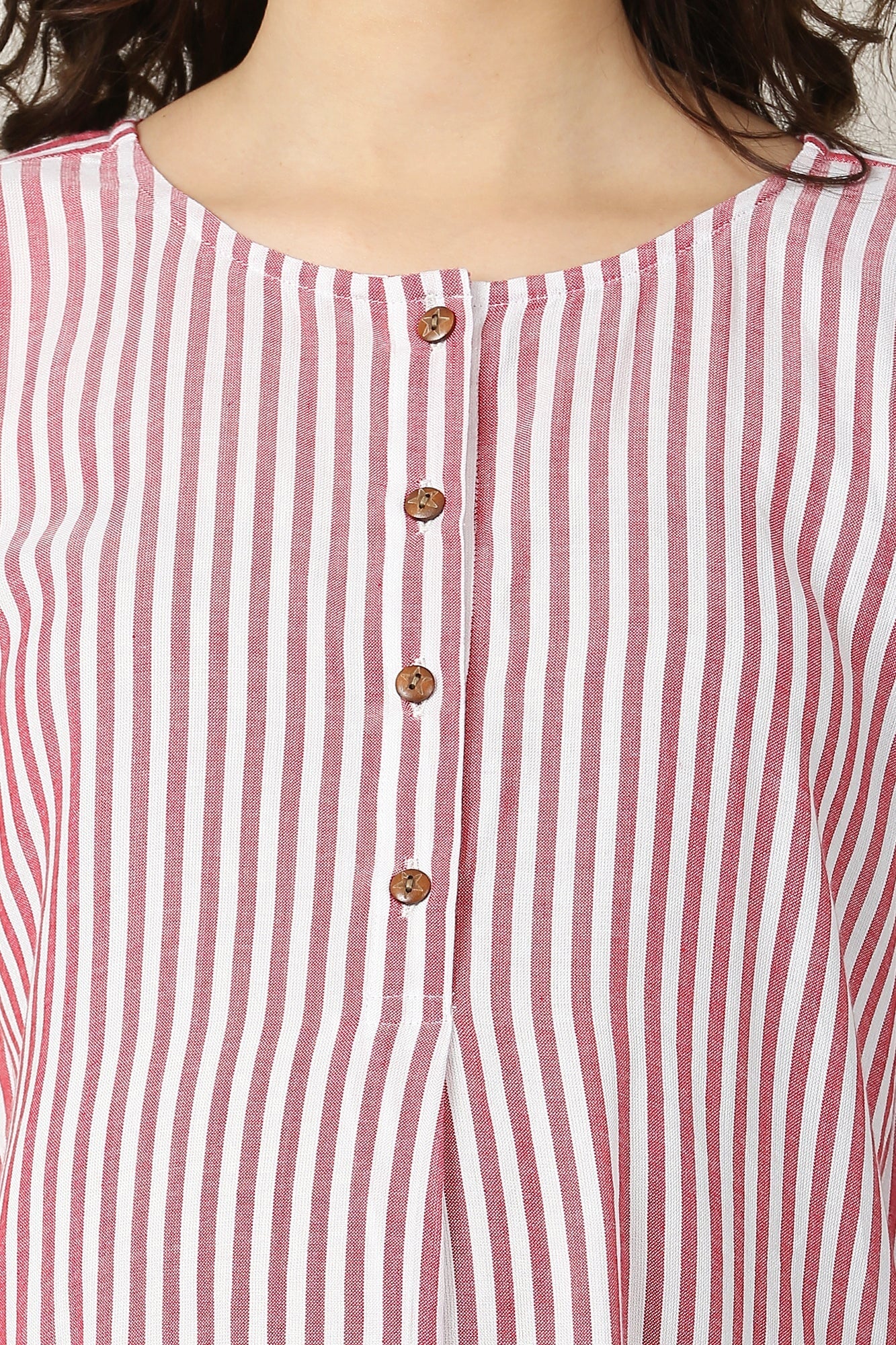 Breezy Red Striped Maternity & Nursing Dress - Chenance