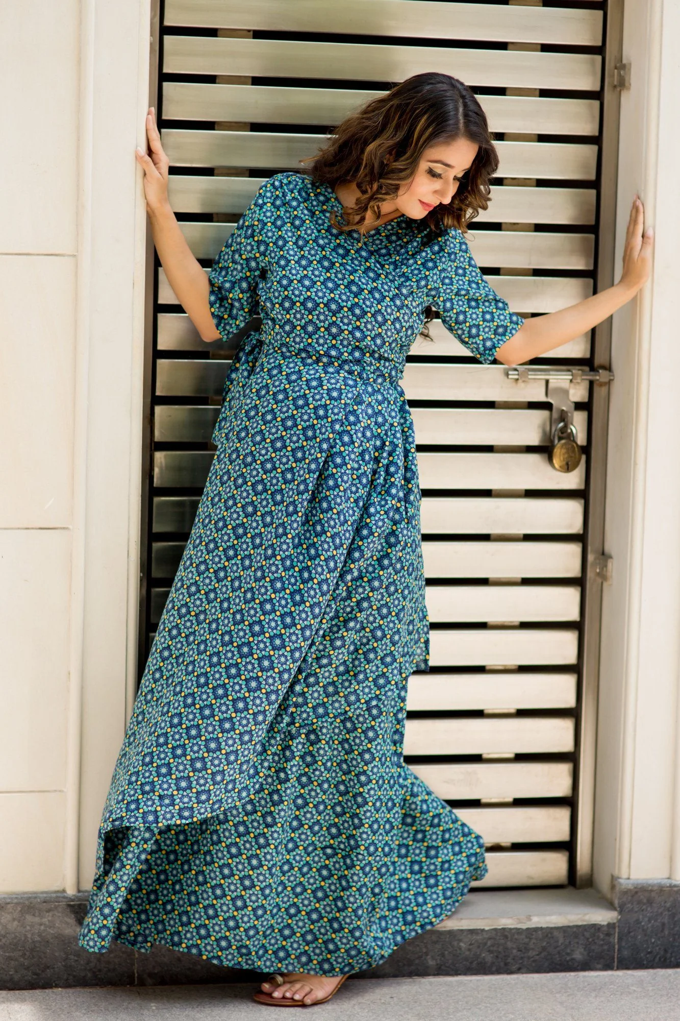 Cascading Diamond Wrap Maternity & Nursing Dress - Chenance