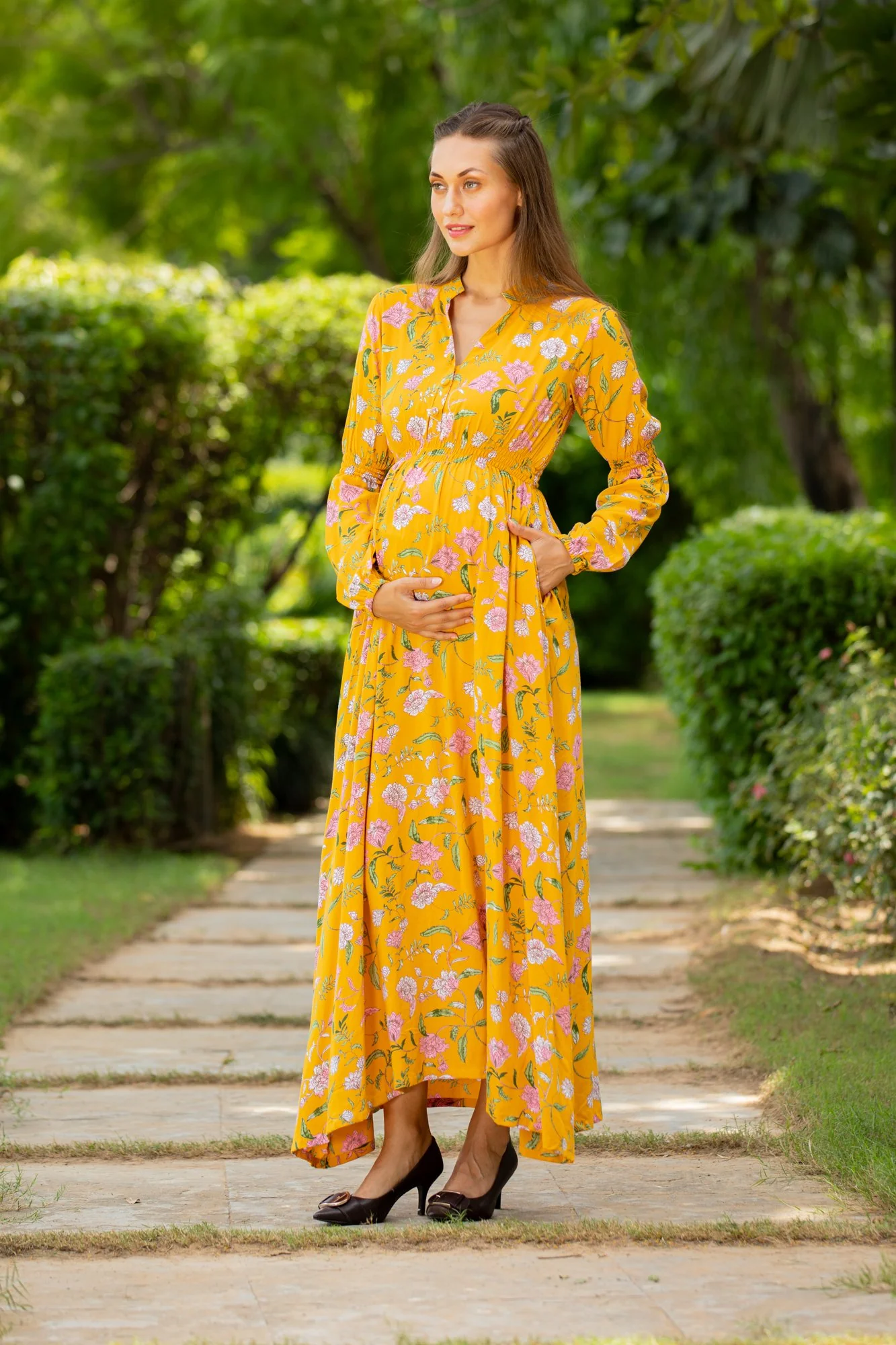 Honey Blossom Floral Maternity Dress - Chenance