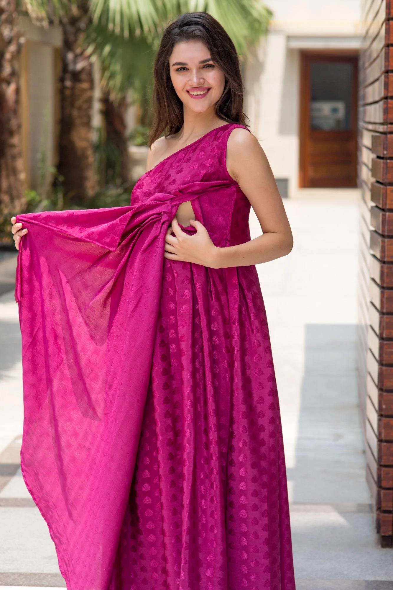 Luxe Berry Side Shoulder Concealed Nursing Maxi - Chenance