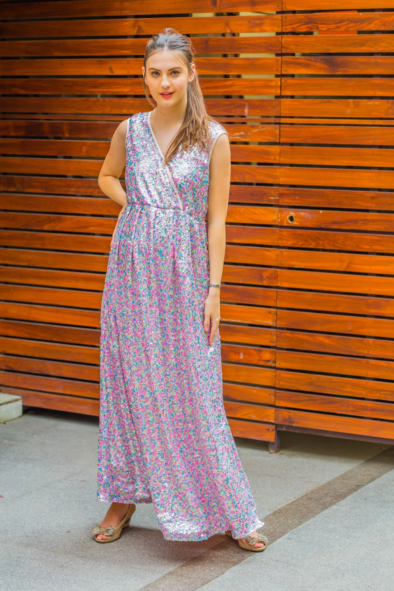 Lilac Sequence Maternity & Nursing Dress - Chenance