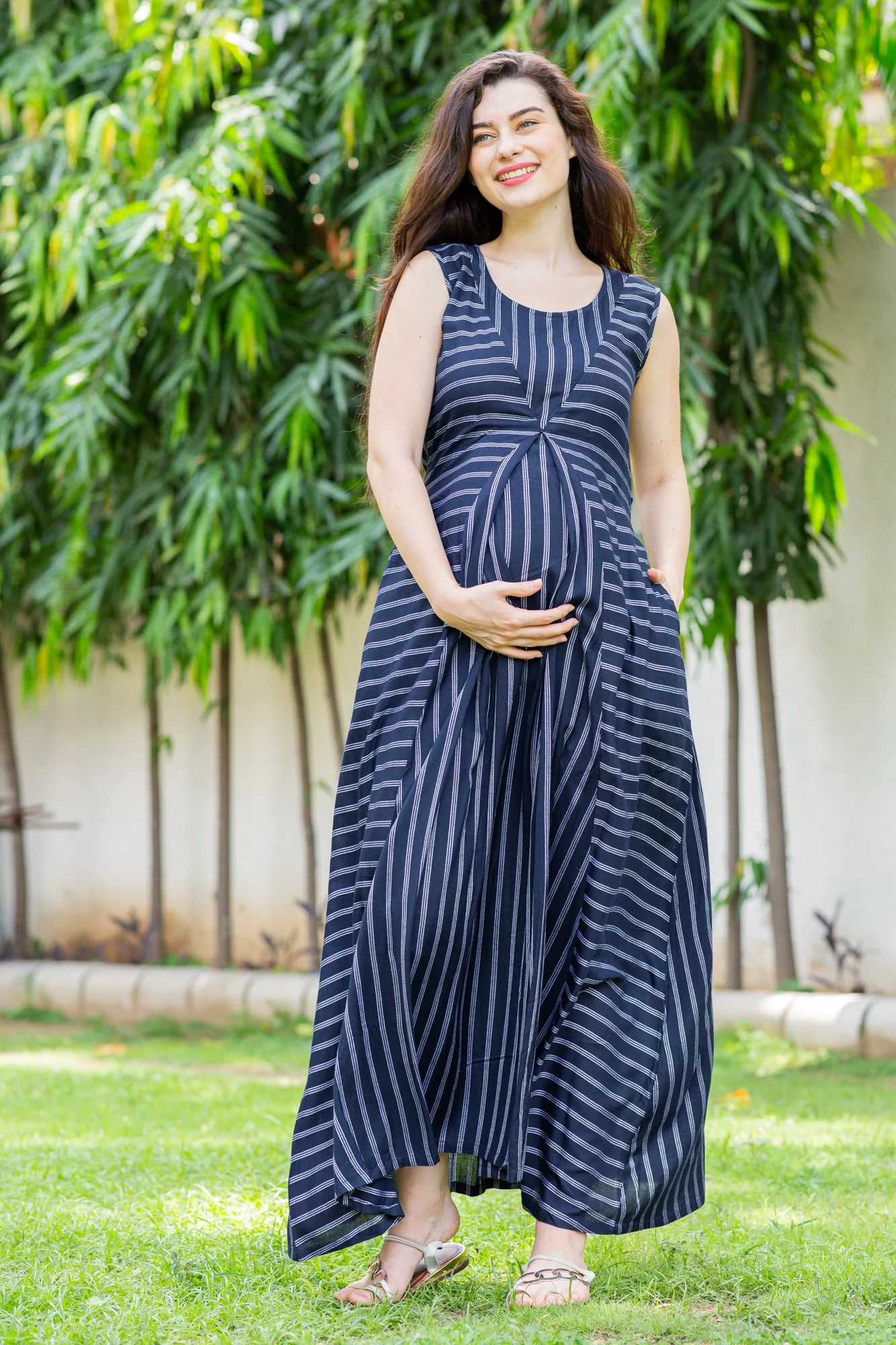 Jade patterned Maternity and Nursing Dress - Chenance
