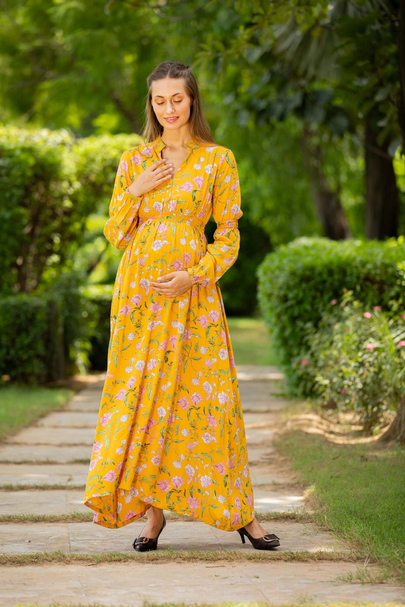 Honey Blossom Floral Maternity Dress - Chenance