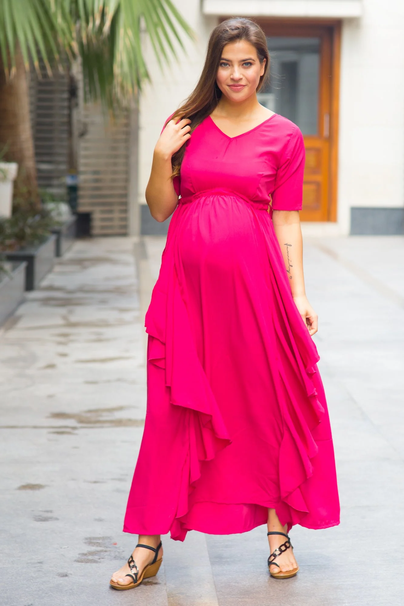 Paris Rose Maternity Flow Dress - Chenance