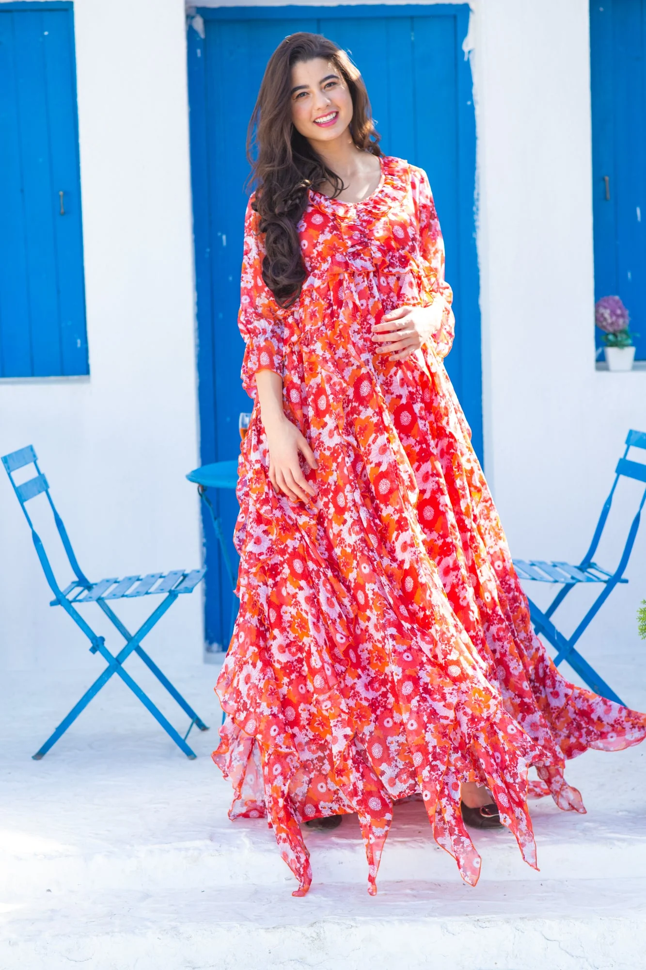 Cascading Cherry Bloom Maternity & Nursing Dress - Chenance