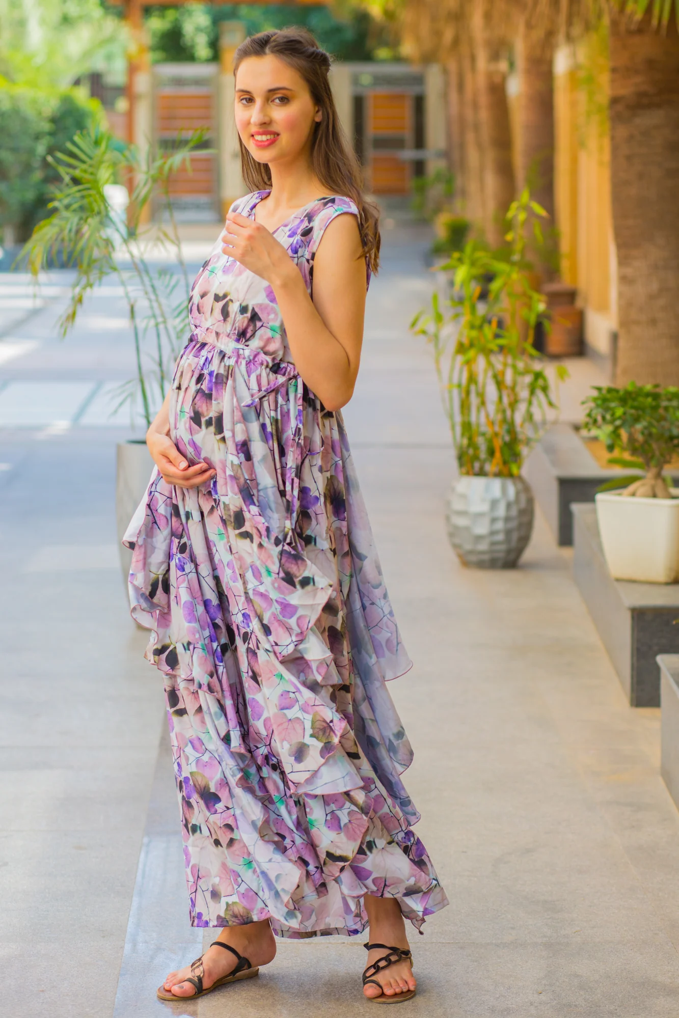 Luxe Lavender Maternity Flow Dress - Chenance