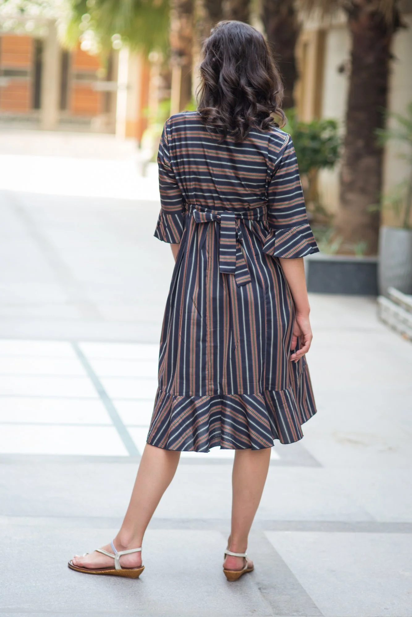 Vogue Striped Maternity & Nursing Dress - Chenance