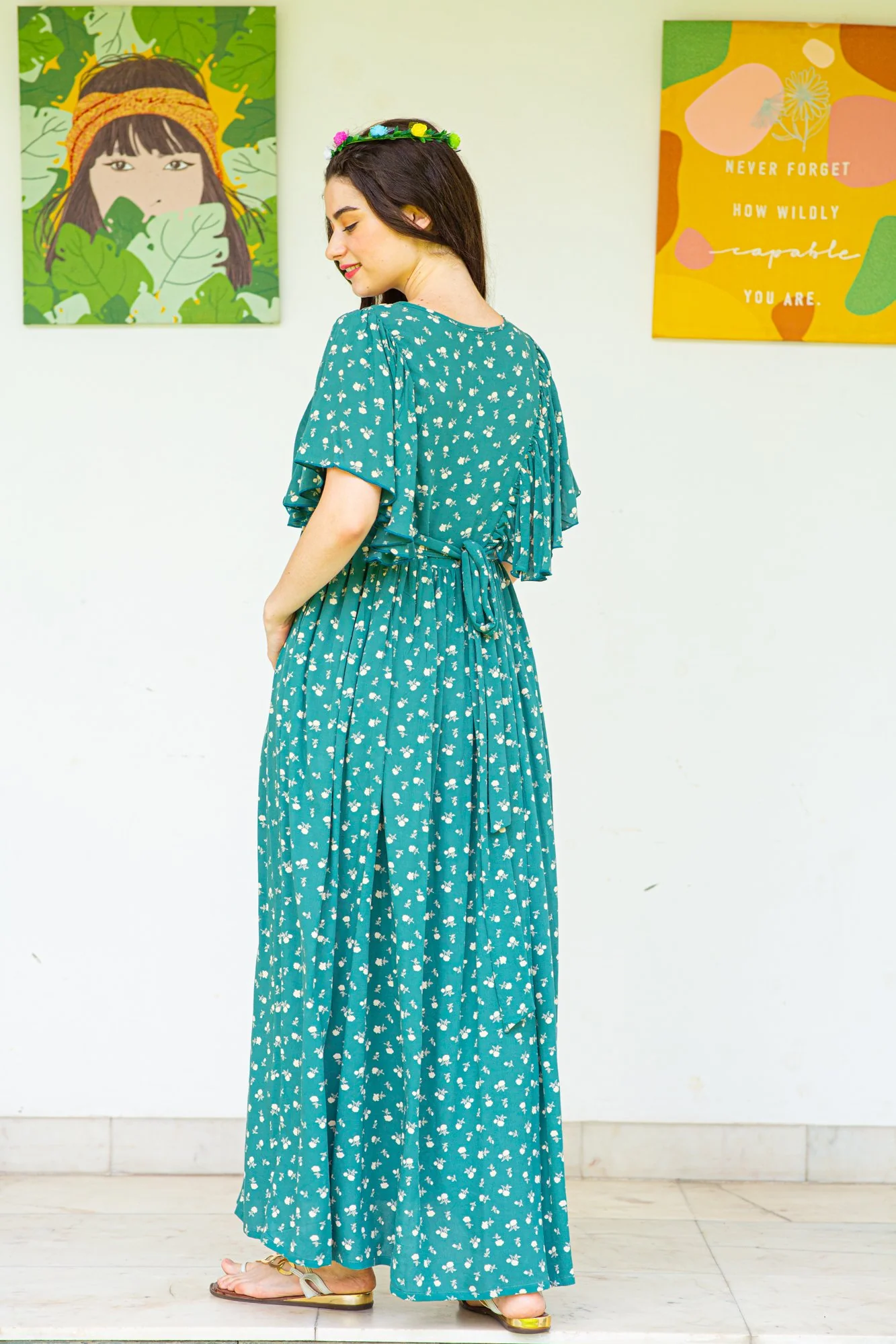 Emerald Berry Maternity & Nursing Flap Dress - Chenance