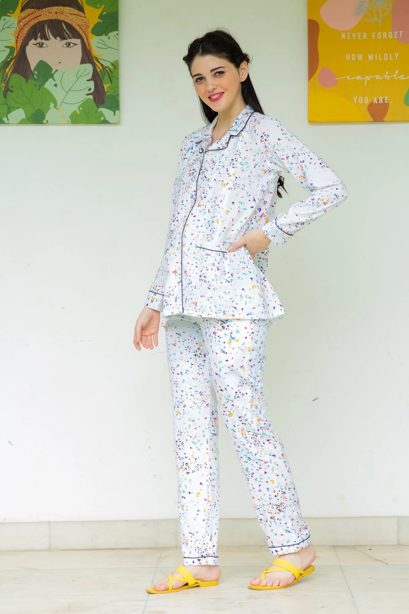 Serene Maternity & Nursing Night Suit Set - Chenance