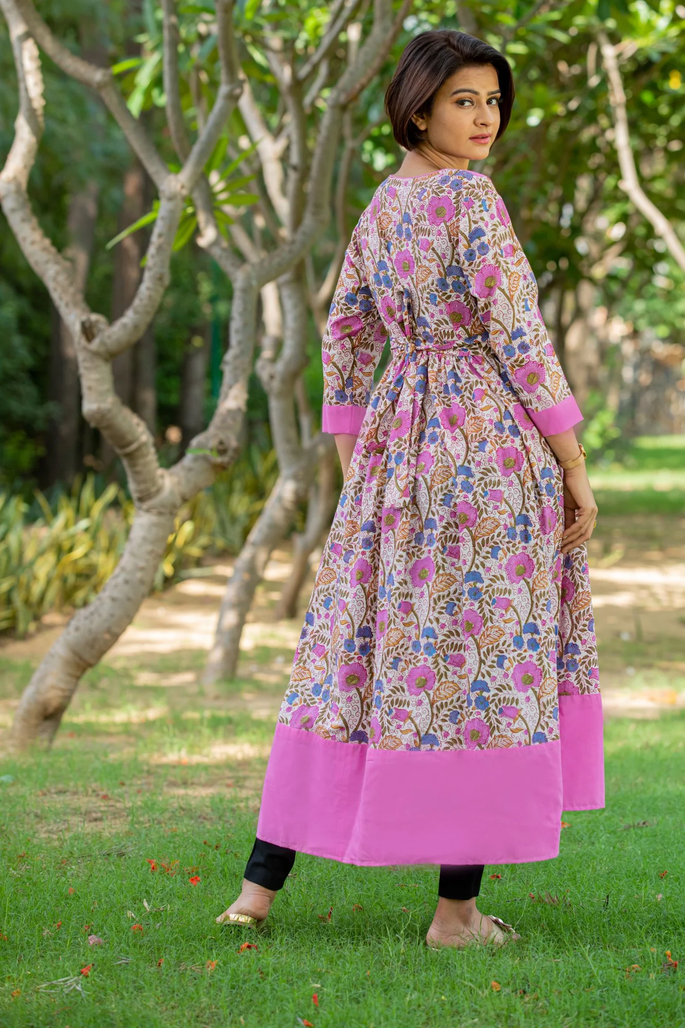 Pink Bloom Maternity & Nursing Kurta - Chenance