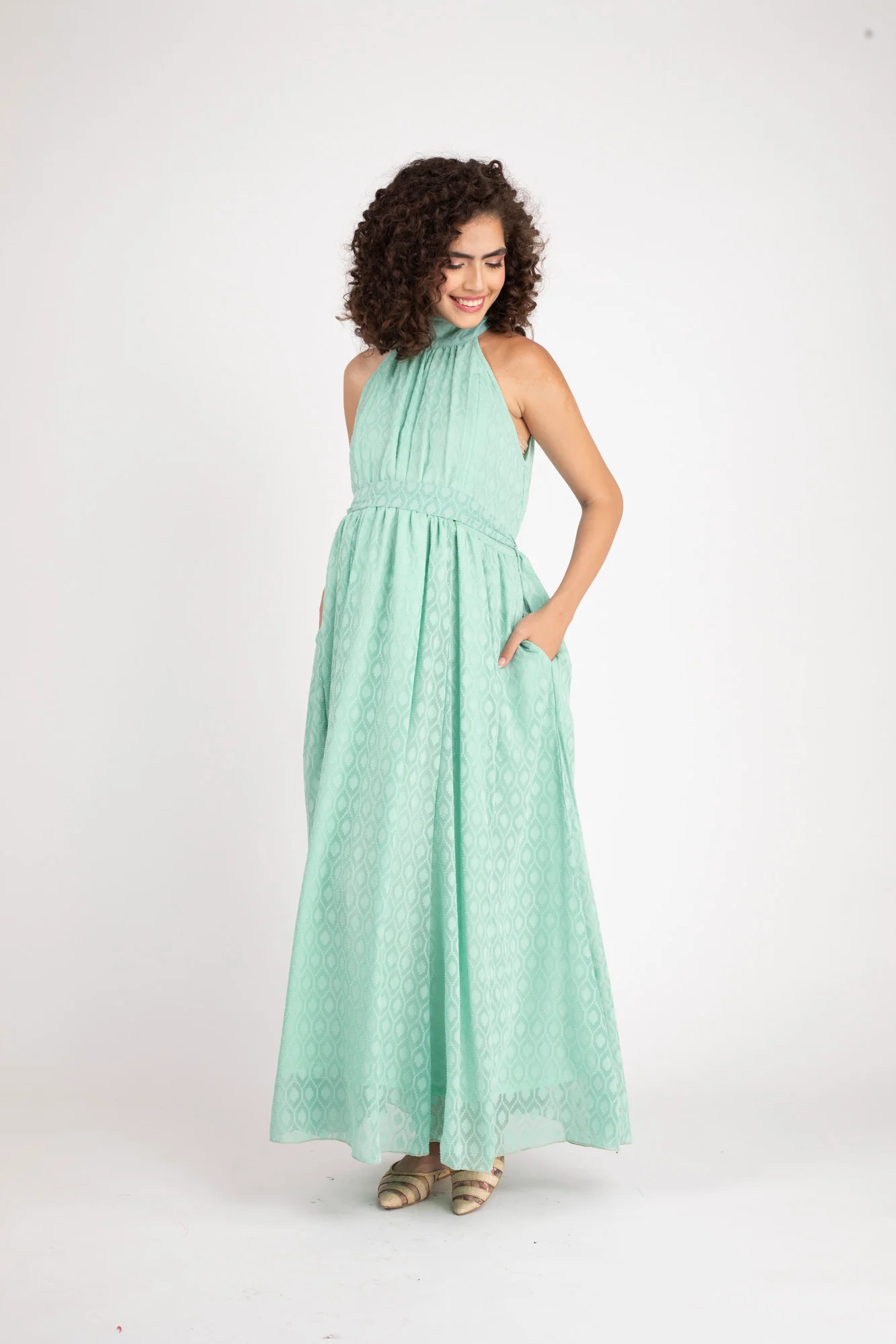 Adorable Turquoise Maternity & Nursing Gathered Dress - Chenance