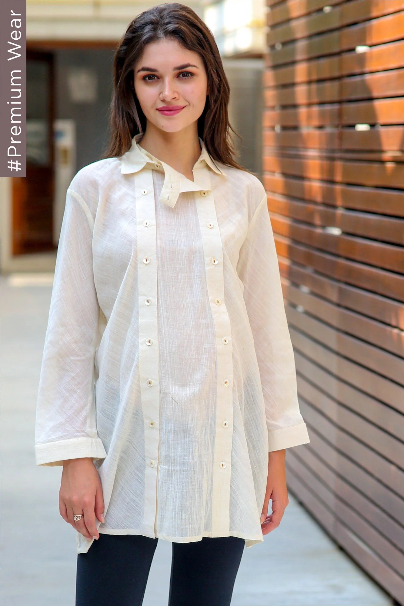 Premium Ivory Double Placket Nursing Shirt - Chenance