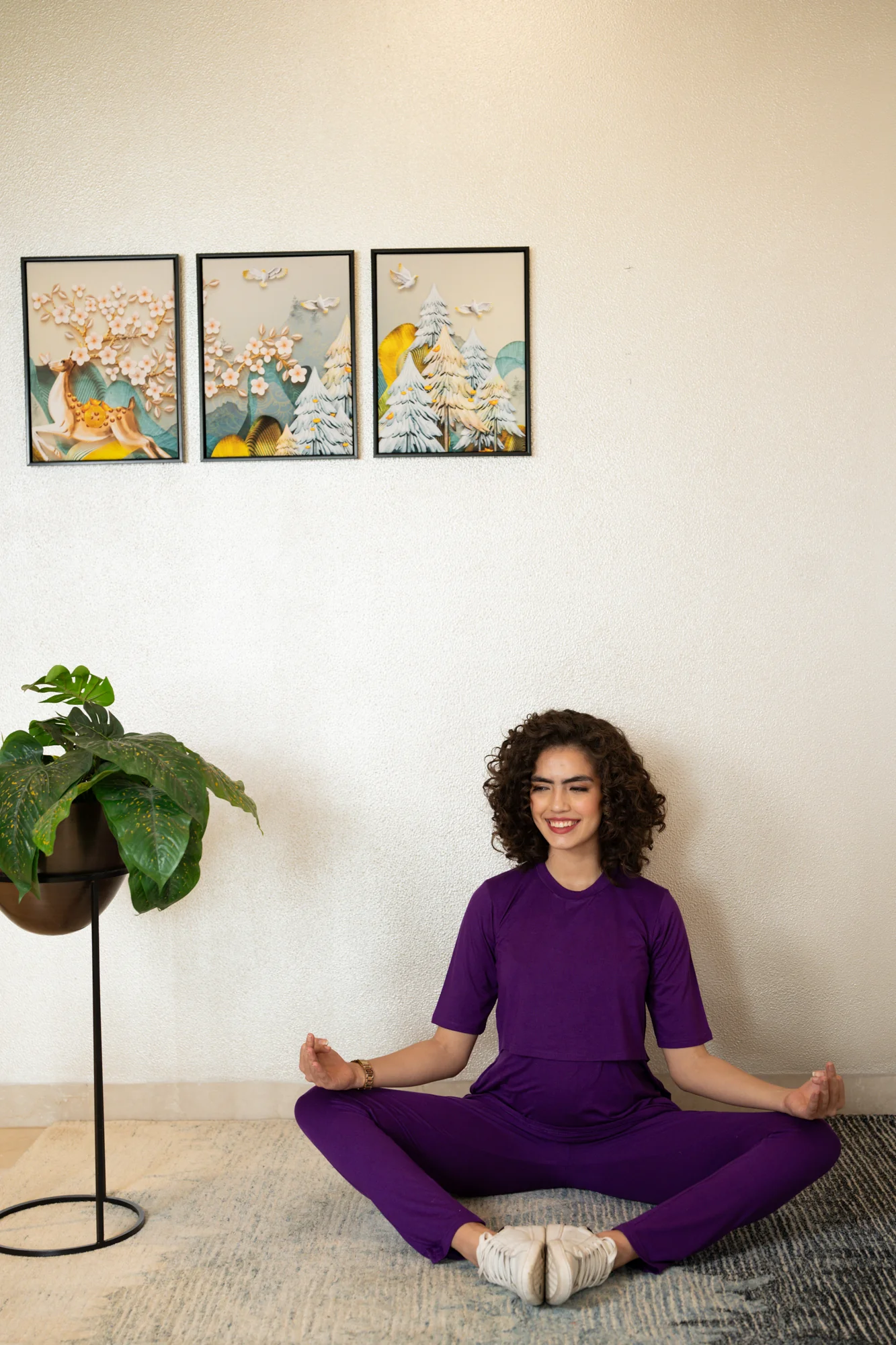 247 Comfy Purple Zipless Maternity Athleisure Set - Chenance