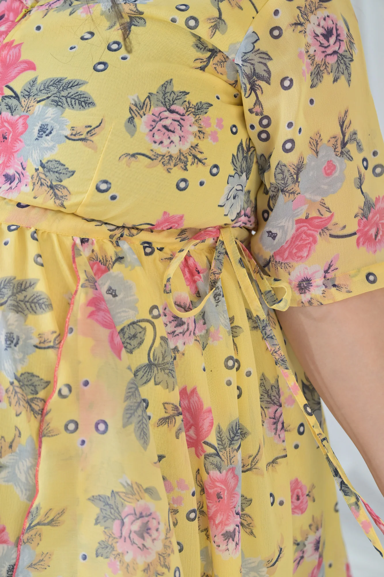 Happy Floral Yellow Maternity & Nursing Flow Dress - Chenance