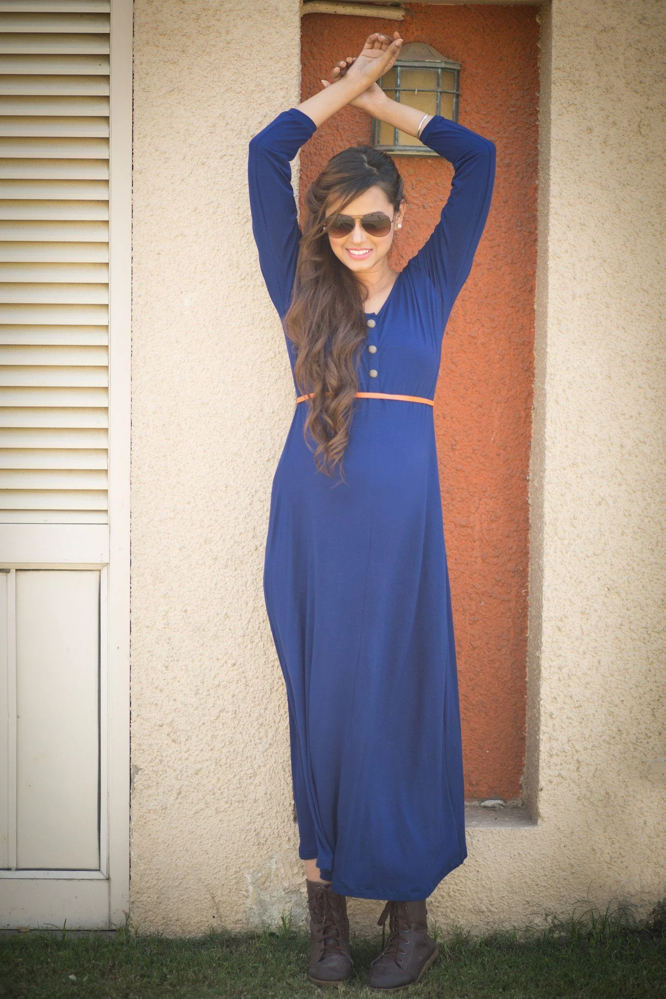 Blue Maternity Maxi Dress - Chenance