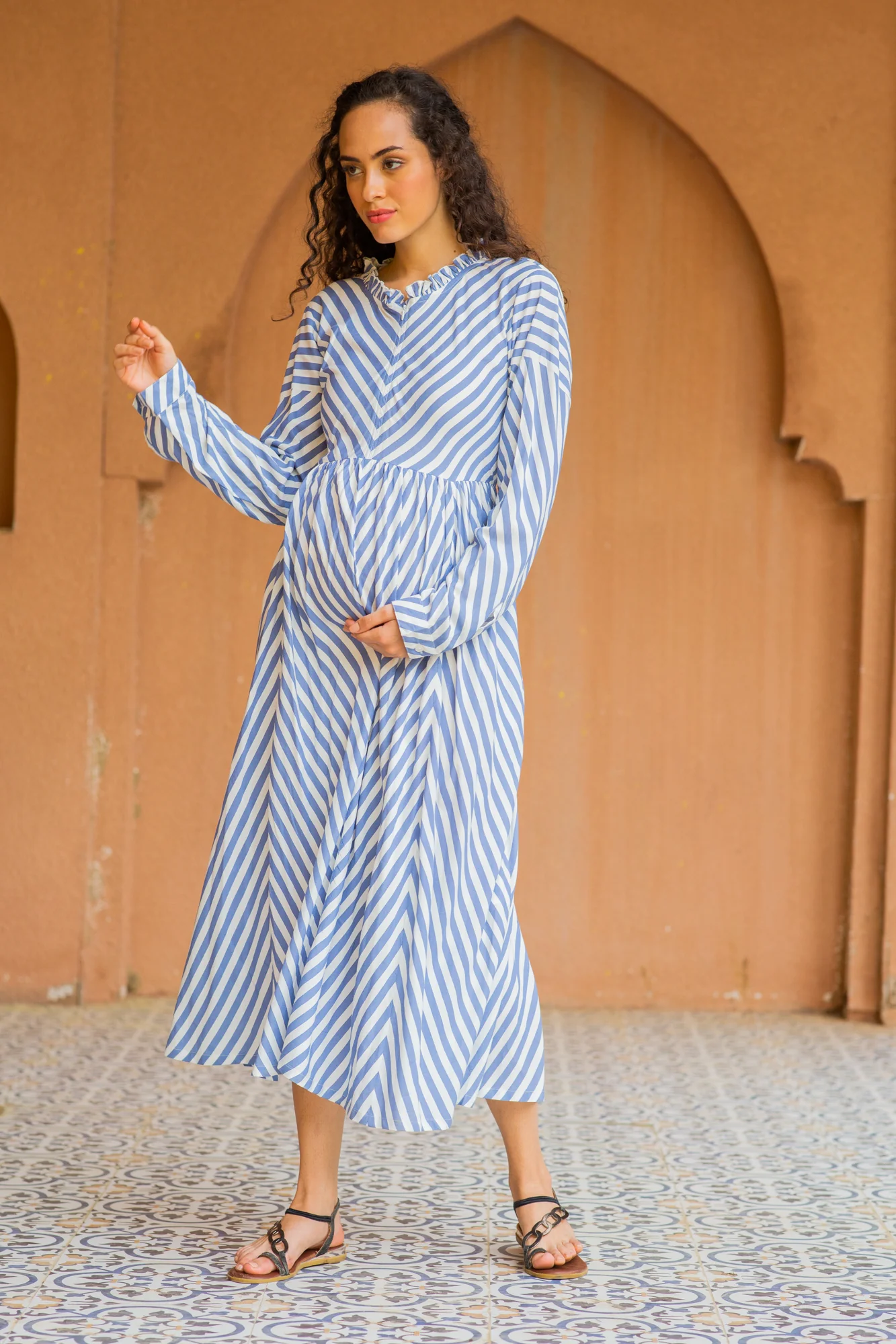 Spruce Classic Striped Maternity & Nursing Dress - Chenance