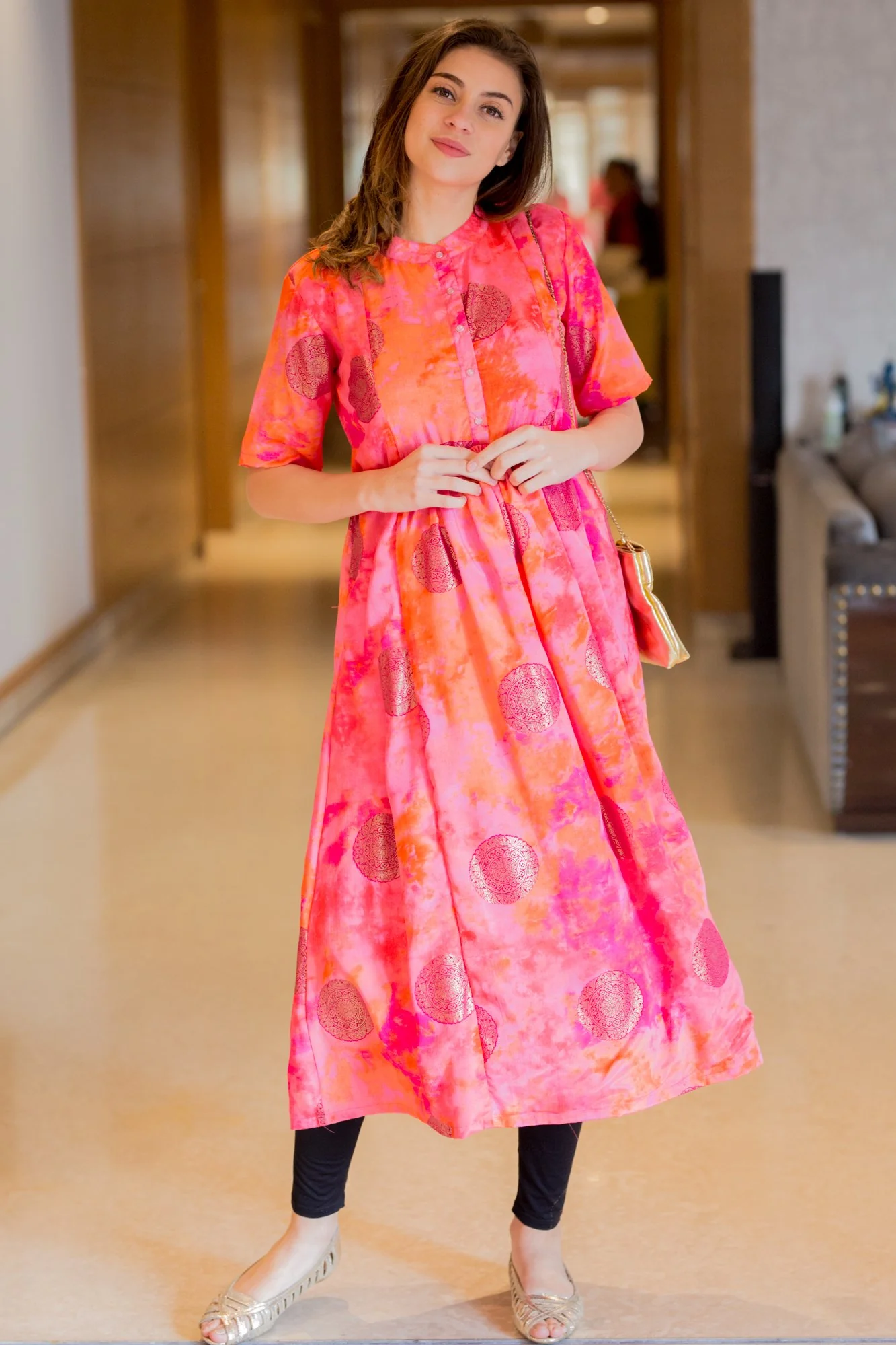 Shades of Pink Classic Maternity and Nursing Kurta - Chenance
