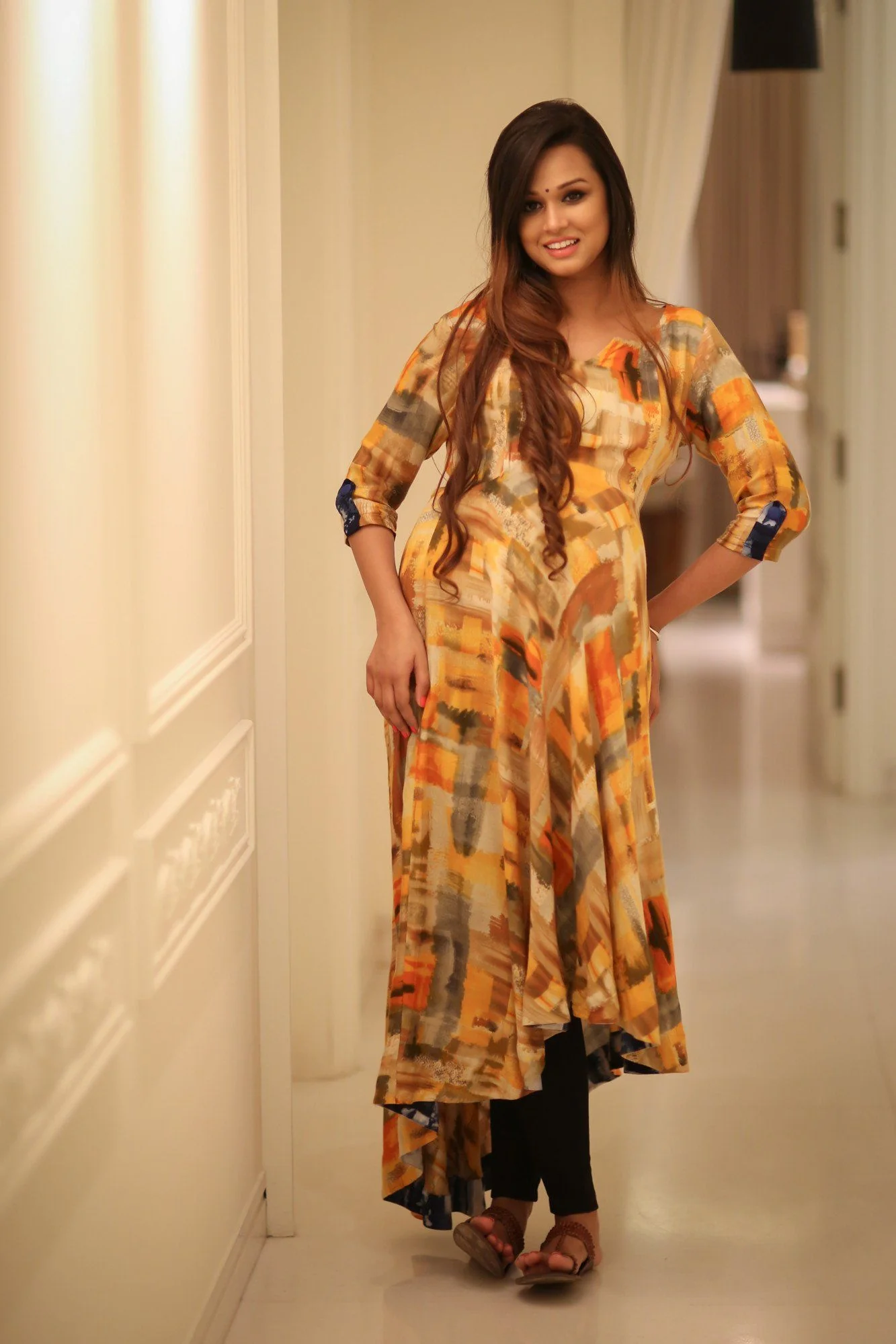 Yellow High-Low Concealed Nursing Kurta - Chenance