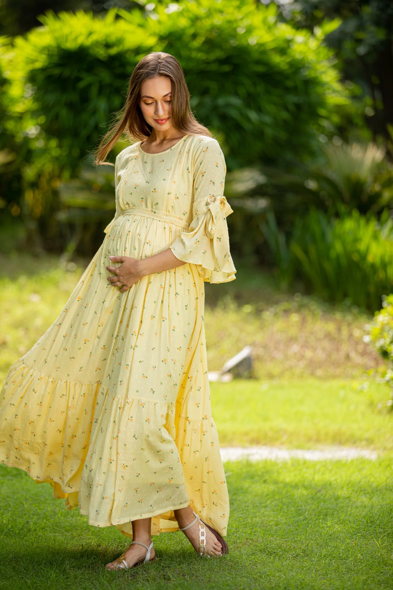 Pristine Maternity & Nursing Frill Dress - Chenance